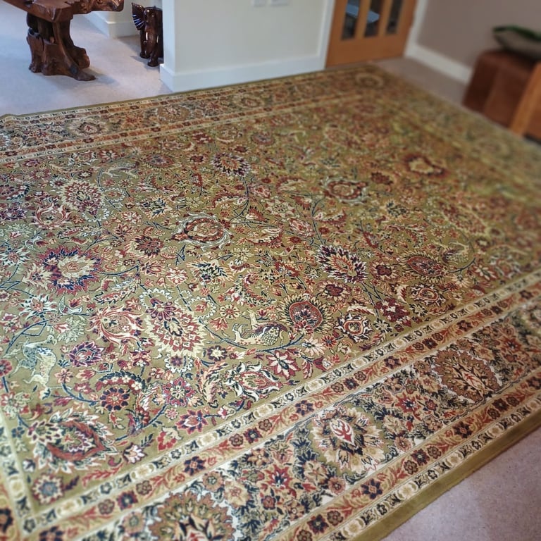 Label on back PRADO ORIENT KESHAN SUPER Pure Wool Rug