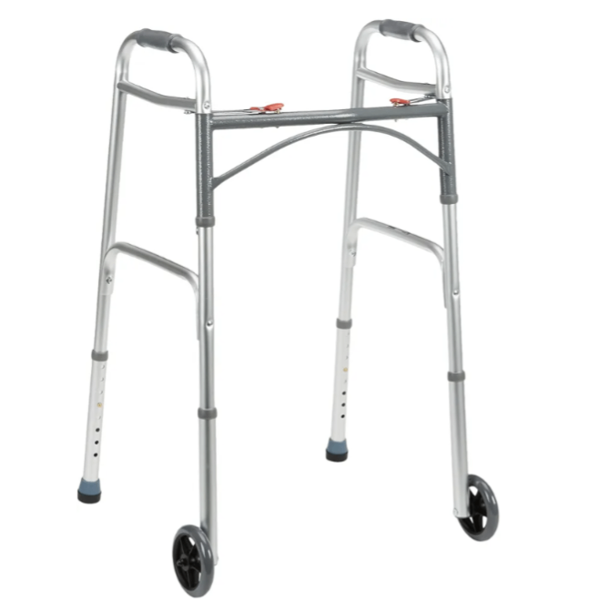 image for Drive folding walker, 2 button with wheels