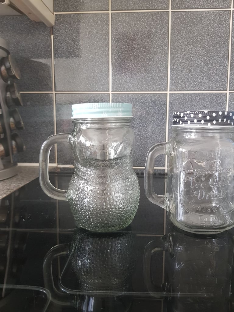 Glass Drinking Jar With Lid For Straw