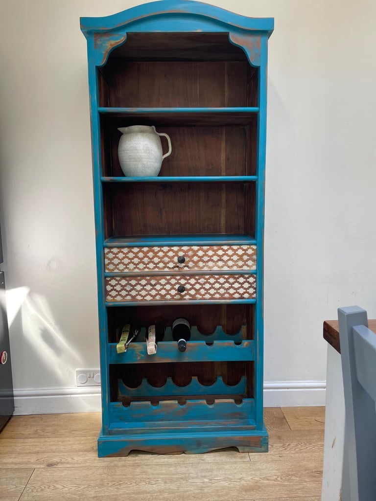 Beautiful Vintage Solid Wood Kitchen Dresser, hand painted 