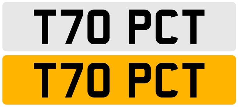 image for T70 PCT Private Number Plate On Retention & Ready to Assign! Incl Gel Plates