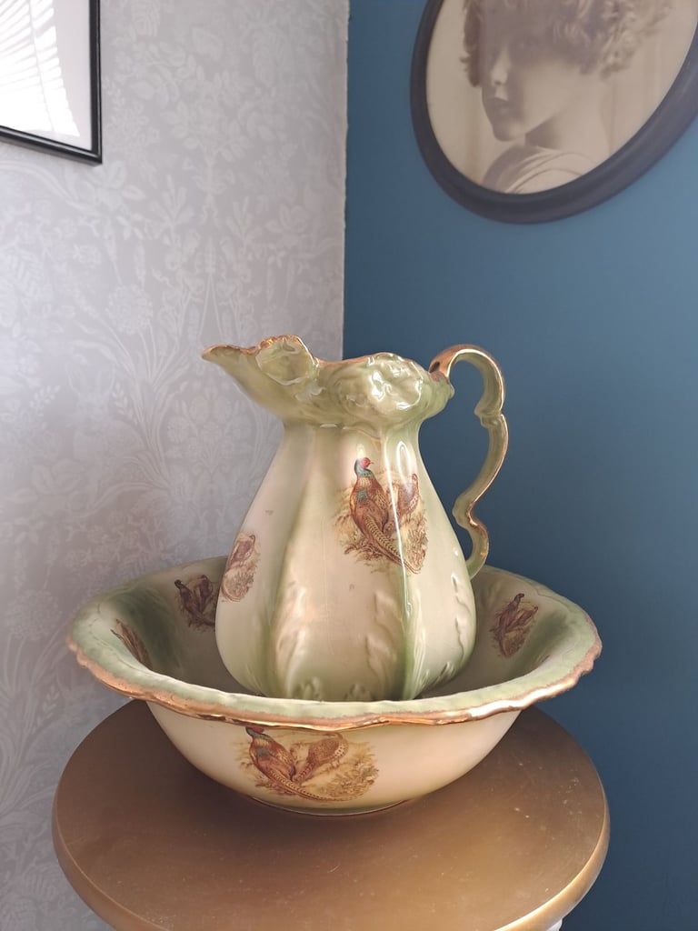 image for Vintage antique wash bowl and jug