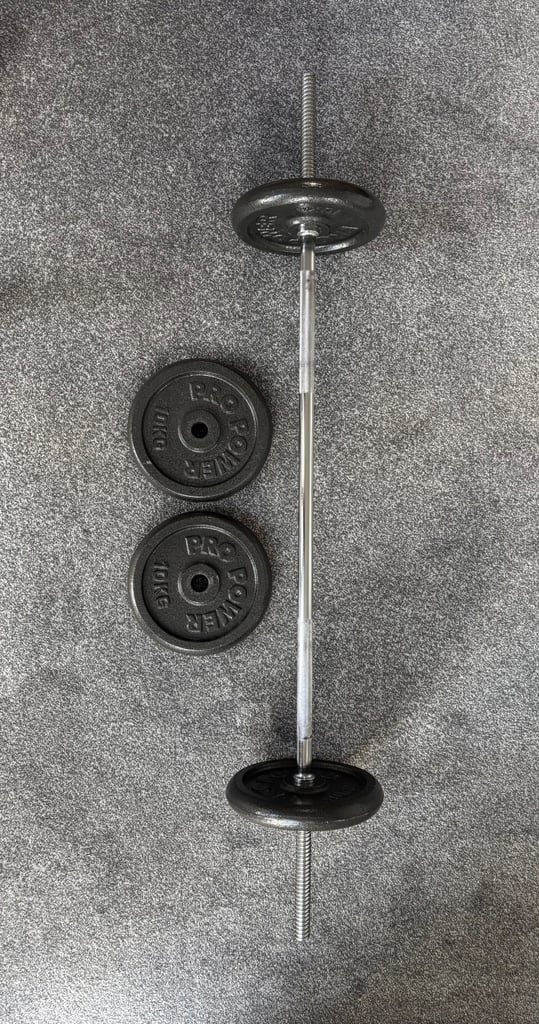 image for Silver barbell with plates