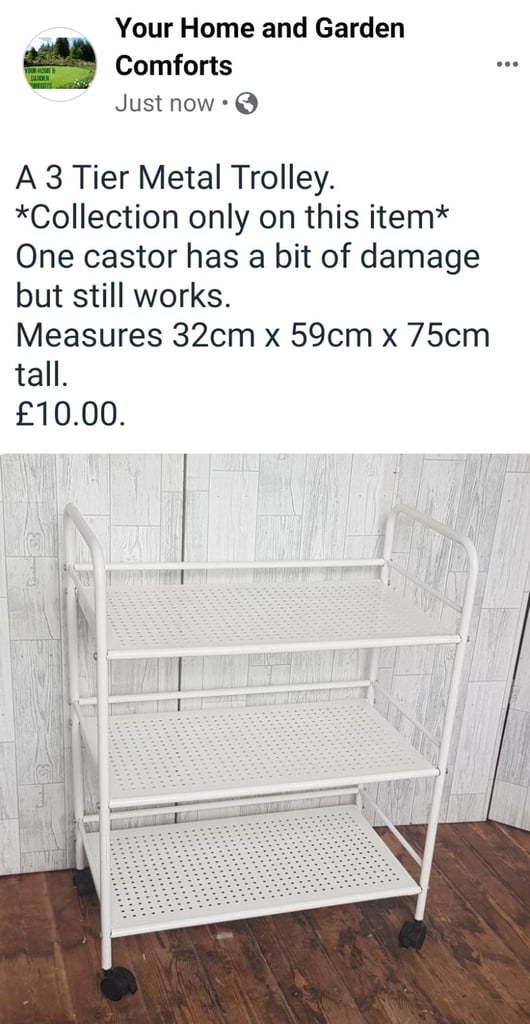 A 3 Tier Metal Trolley. 