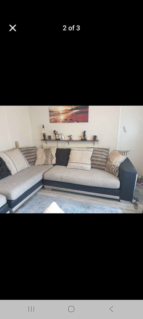 image for Corner sofa L shape with foot stool in very good condition and clean DFS 