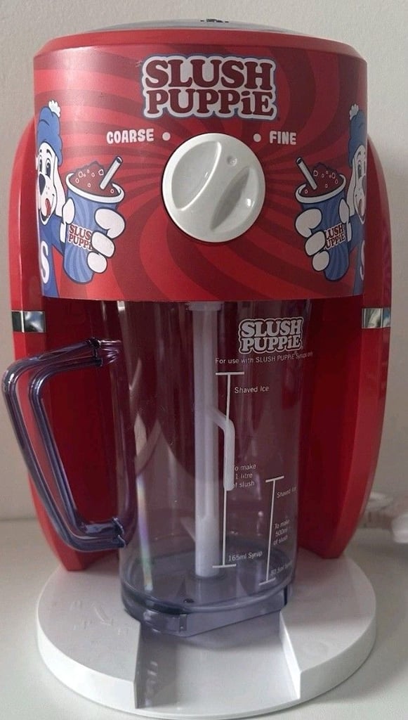 image for Original Slush Puppie Machine 5 Syrups Juice Plastic Cup/lid Bundle 
