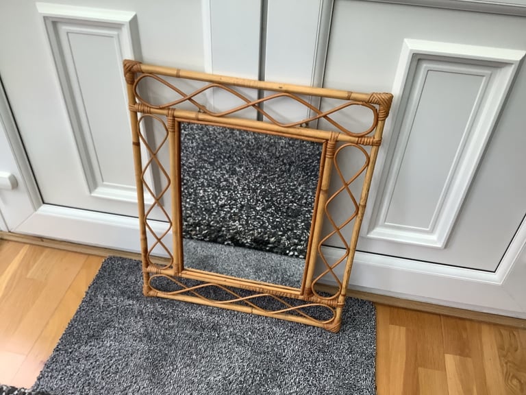 image for Bamboo mirror 23in x 20in excellent condition.