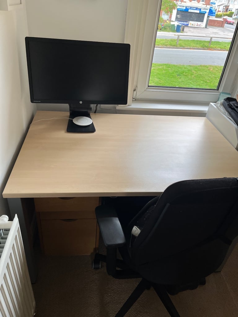 Professional Desk/ Workstation and adjustable office chair.