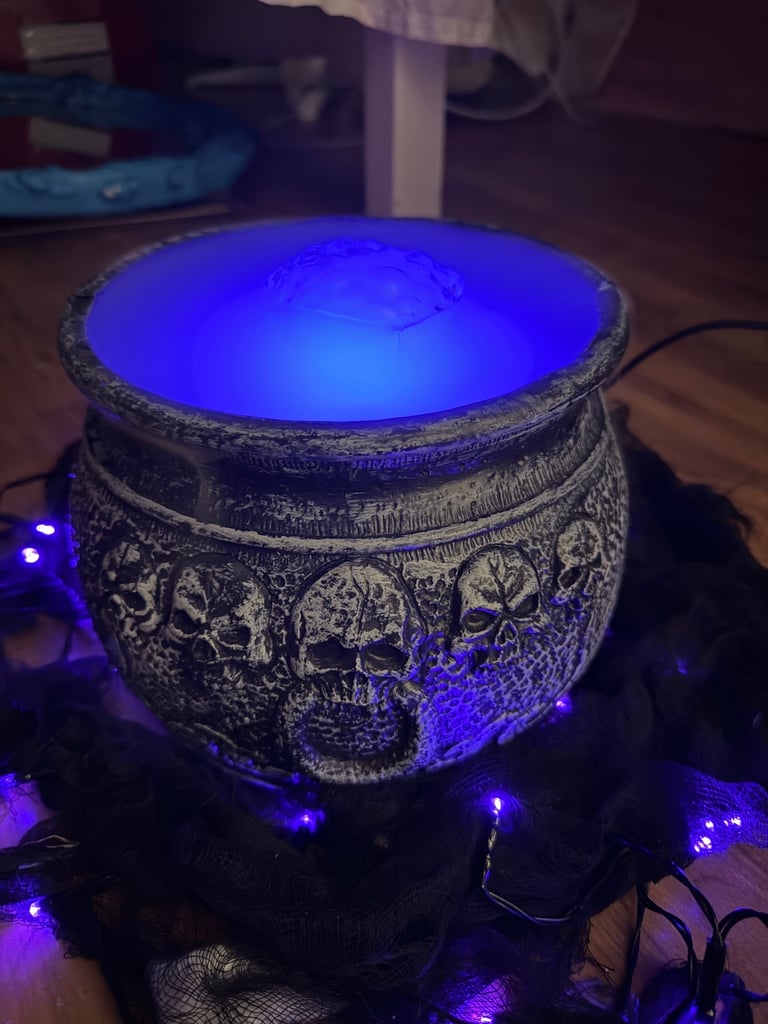 image for Colour changing witches cauldron with smoke 