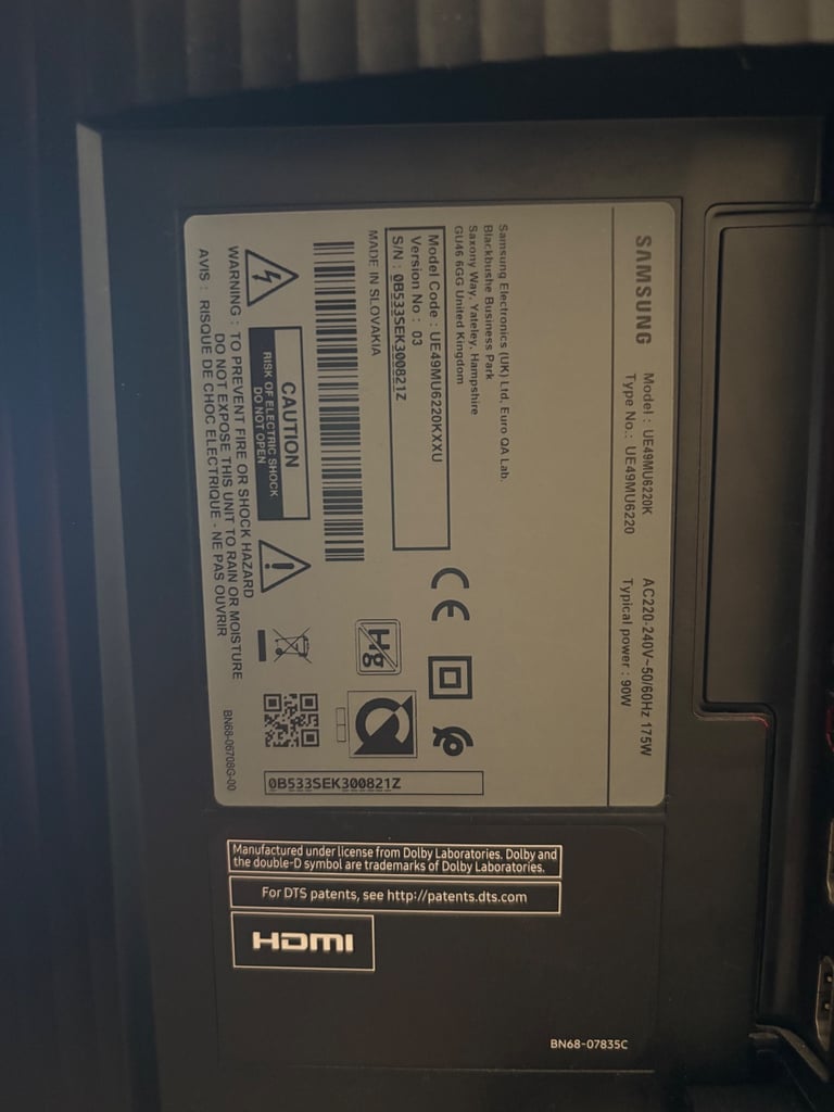 Samsung 43 inch Smart 4K UHD TV - Excellent Condition