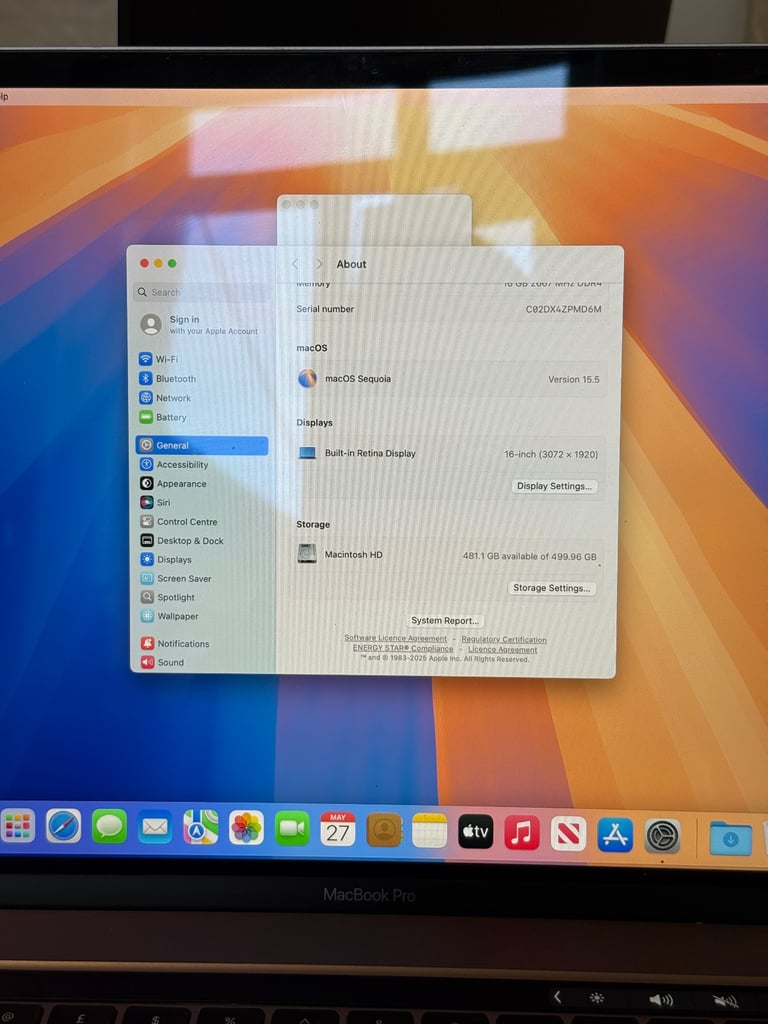 MacBook Pro 16-inch 2019 i7 16GB RAM 512 SSD