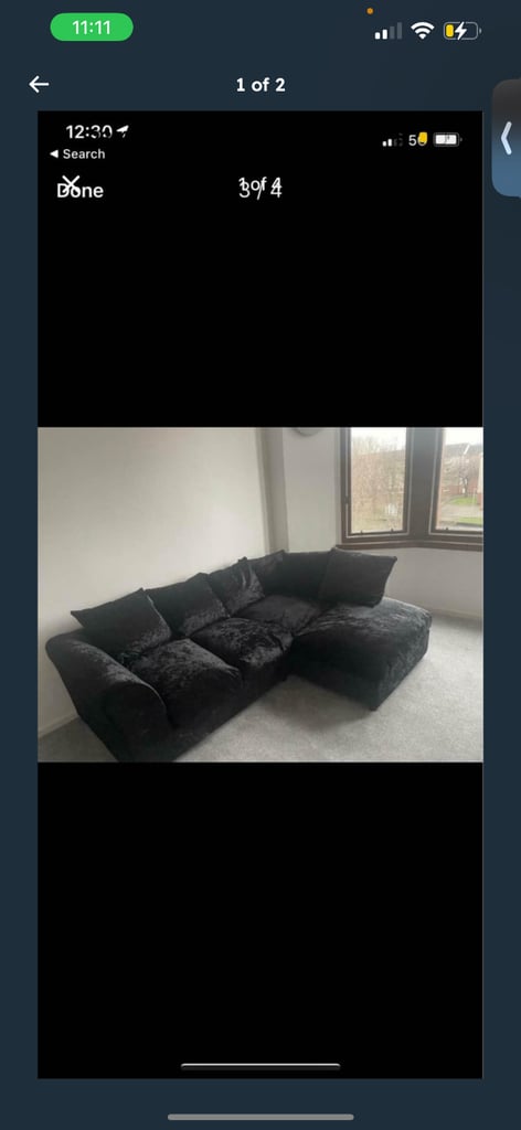 image for Black corner sofa 