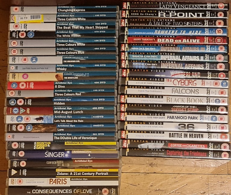 DVD collection - Artificial Eye, Curzon, Tartan, Tartan Asia Extreme