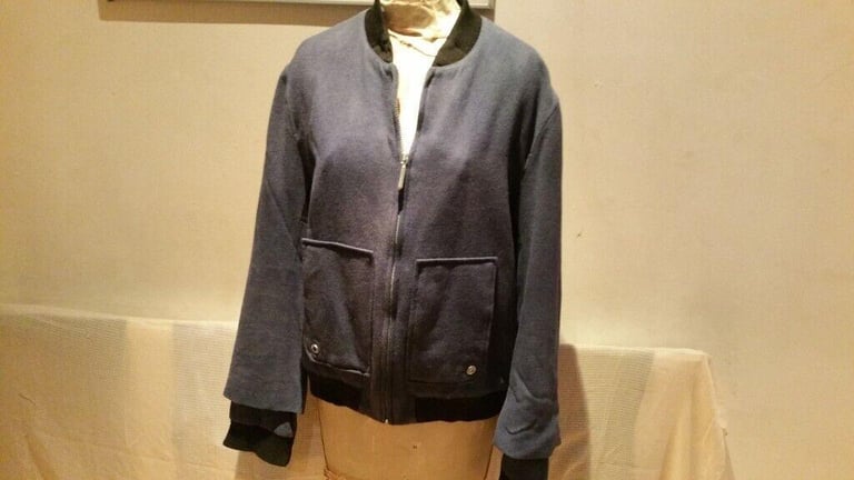  Rare Vintage 90's Designer BALENCIAGA PARIS Stylish Wool & Silk Warm Bomber Jacket. Size : 54 ( S )