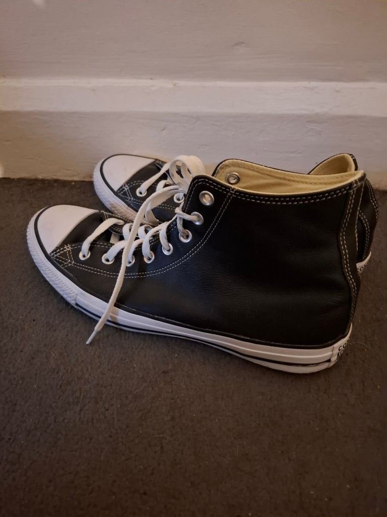 Size 11.5 Converse All Star Leather Hi Top Trainers
