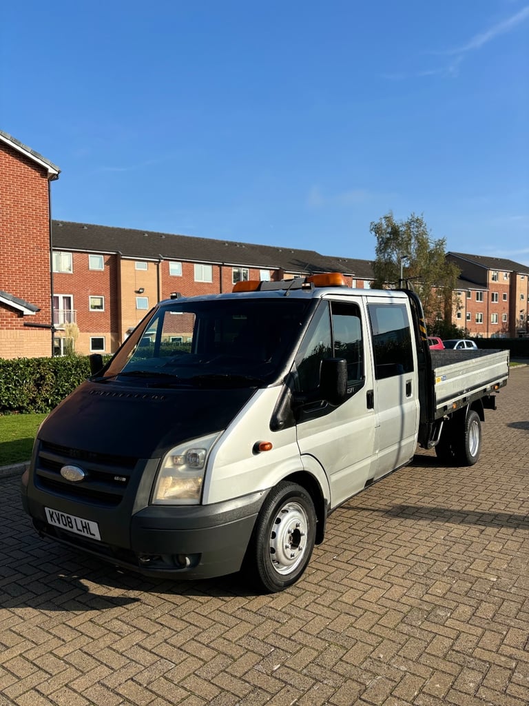 2008 Ford Transit T350 flatbed CrewCab! Twin axle! XLWB edition FSH! 