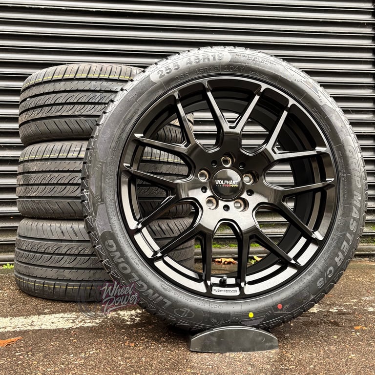 image for 19” 5x120 Munich3 Black Alloys New Wheels 255/45/19 Tyres VW Transporter T5 T6 
