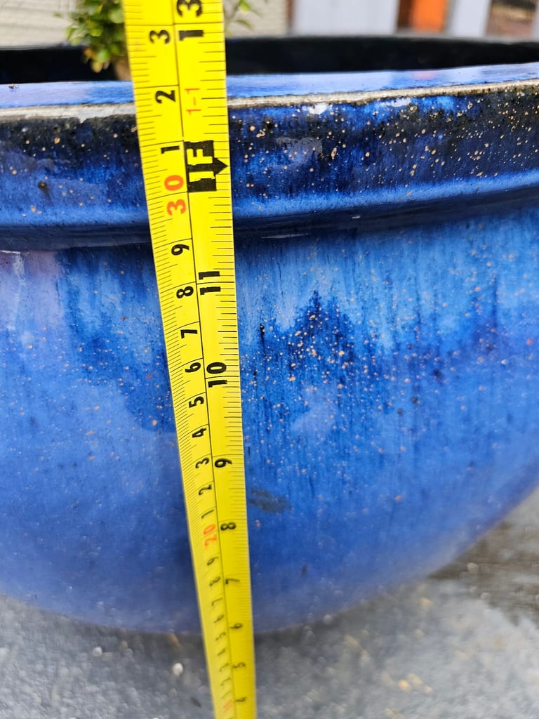 image for Extra Large Vibrant Blue Glazed Ceramic Pots