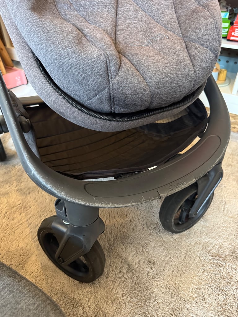 Icandy orange pushchair & carrycot with accessories