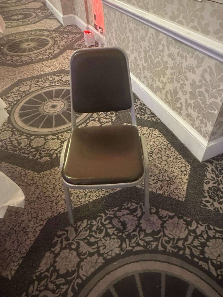 Stackable Banquet Chairs – Black Vinyl Seat, Grey Metal Frame – Durable & Affordable Seating