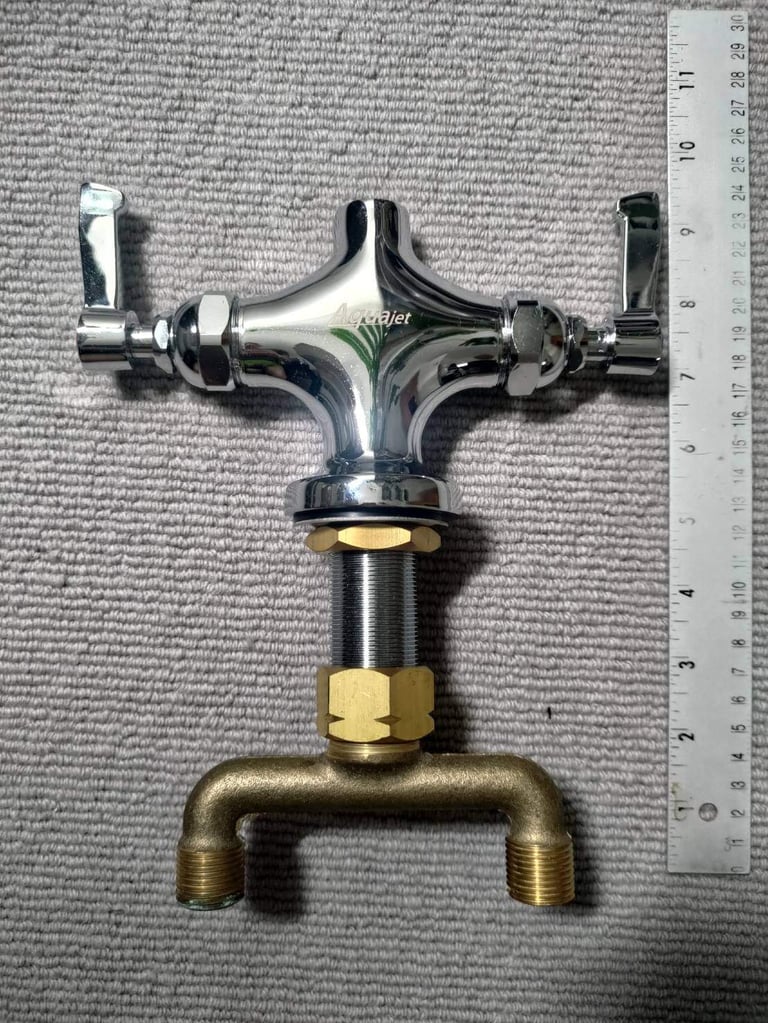 image for AquaJet Chrome Tap Mix Unit Hot Cold Water Kitchen Commercial Catering Sink Bathroom Shower