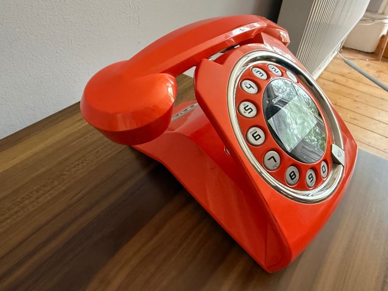 image for Sixties-Style Orange Telephone – Ideal for Modern Vintage Interiors
