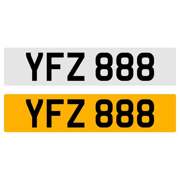 image for YFZ 888 NUMBER PLATE REGISTRATION NUMBERPLATE REGISTRATION CHERISHED DATELESS NORTHERN IRISH NI