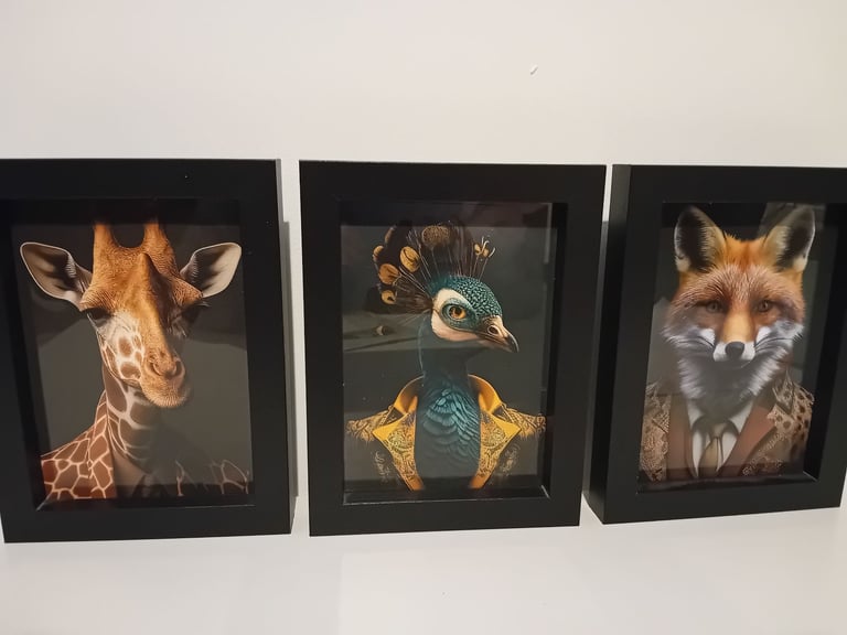 image for Vintage giraffe, peacock and fox