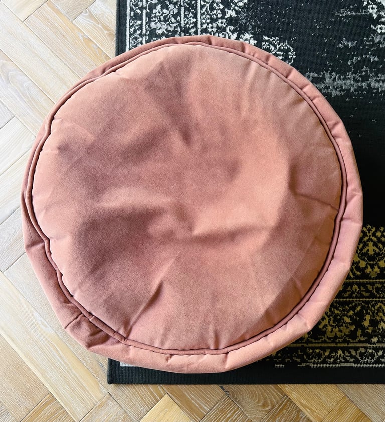 Pink Velvet Pouffe / Ottoman / Footrest 