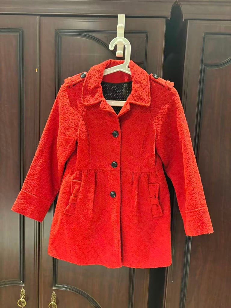image for Girls Red Coat 10-11 years