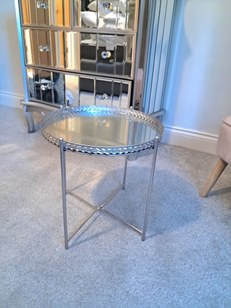Pair of silver tray tables