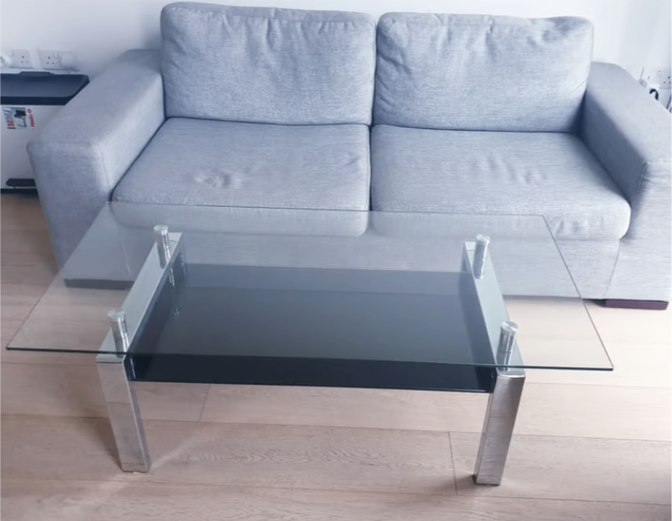 image for Glass Coffee Table RRP £375 with FREE TV Stand & floor standing lamp in SE1
