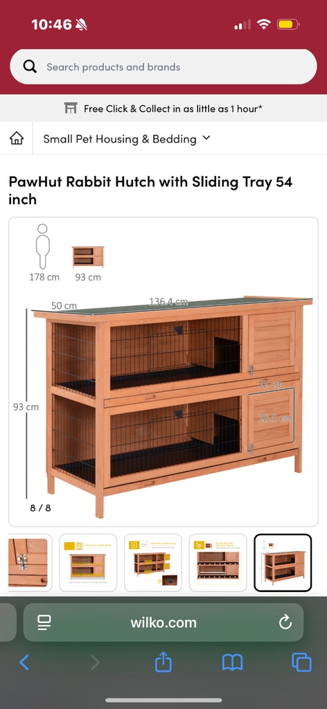 Animal hutch with sliding trays 