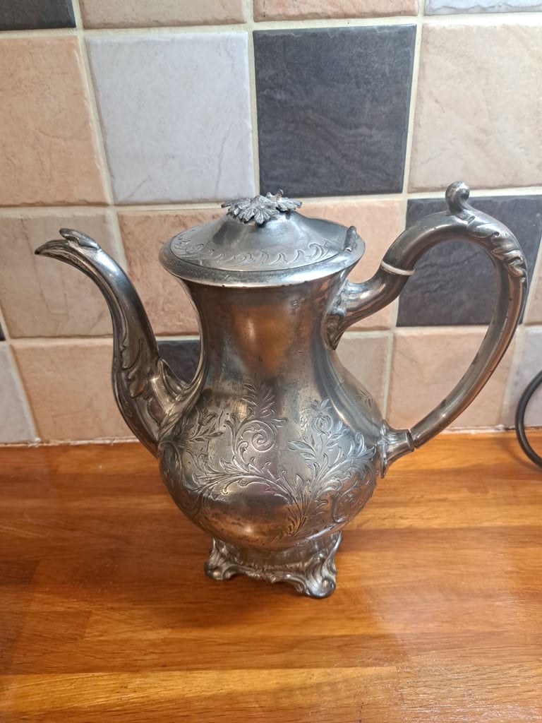 image for Lovely old silver coloured coffee pot 