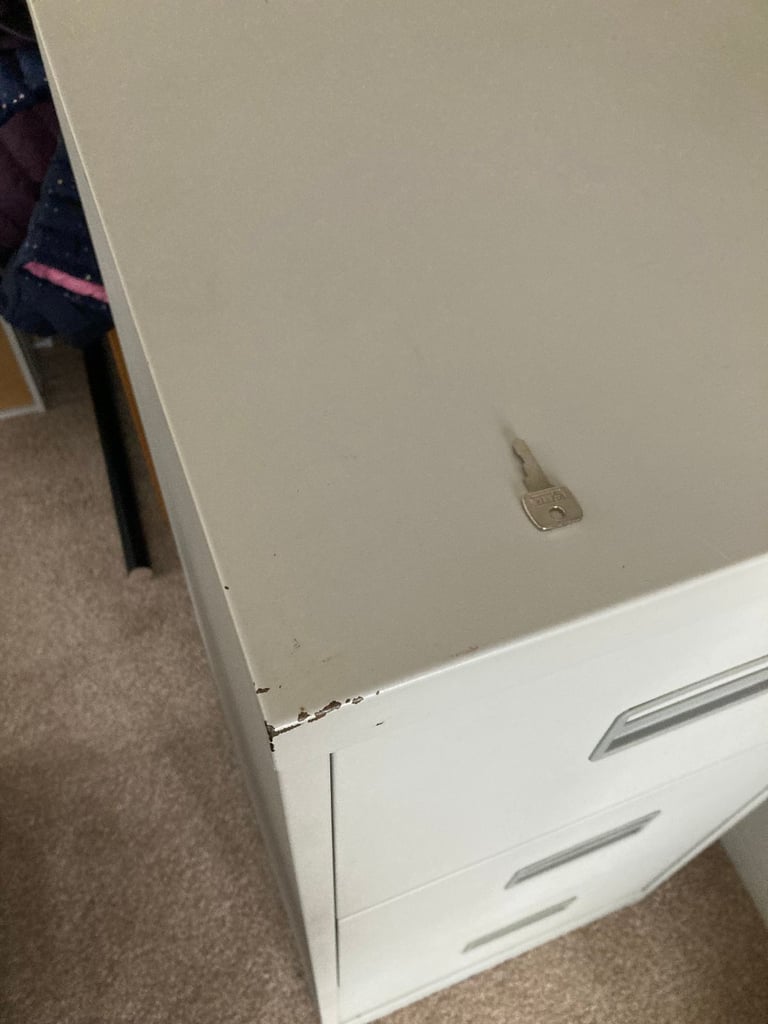 3-Drawer Grey Metal Filing Cabinet