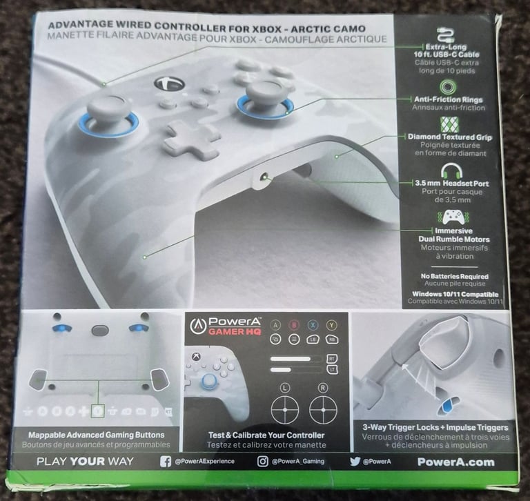 image for PowerA Advantage Wired Controller for Xbox Series X|S - Arctic Camo