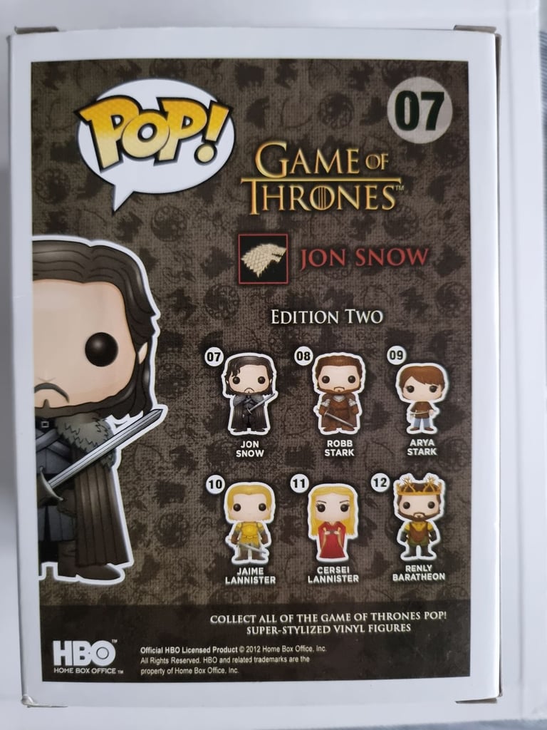 Funko Pop! Vinyl Jon Snow Game Of Thrones #07