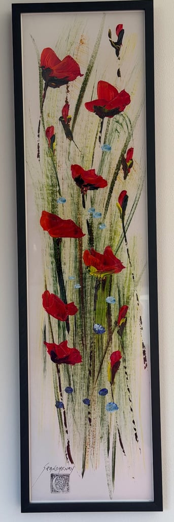 image for Original Oil Painting of Poppies and Cornflowers
