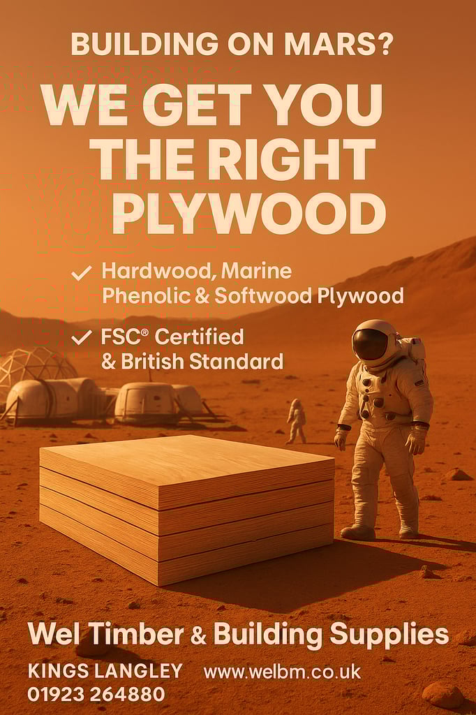 All plywood and sheet panel materials 