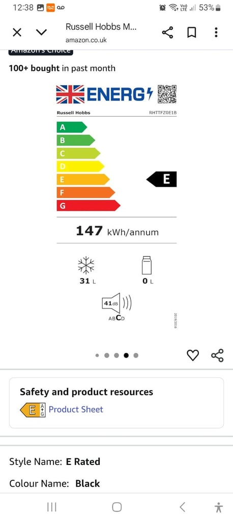 RUSSELL HOBBS Mini Freezer 