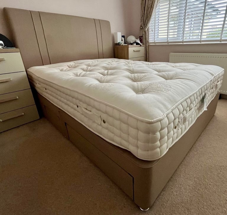 King size divan with headboard and mattress £65
