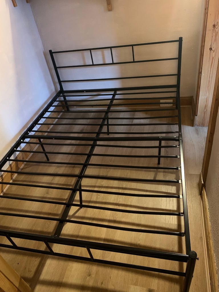 image for Double bed frame, metal