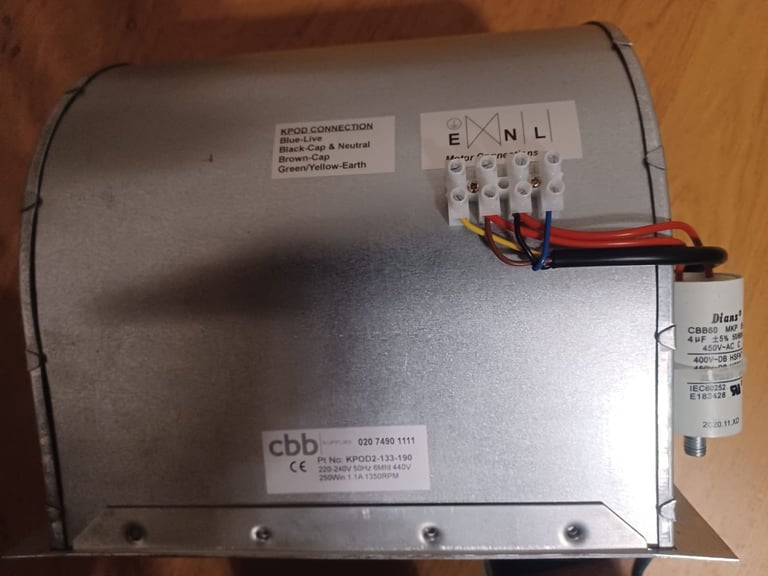 CBB Fan Coil Unit Motor  1350 RPM 250W 240V with capacitor, Brand new