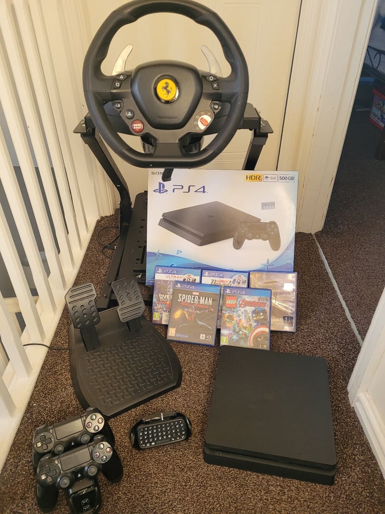 Ps4 boxed with thrustmaster steering wheel 