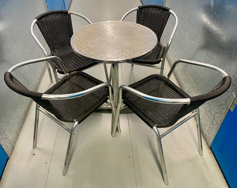 Garden Bistro Pub Set Table and Four Chairs