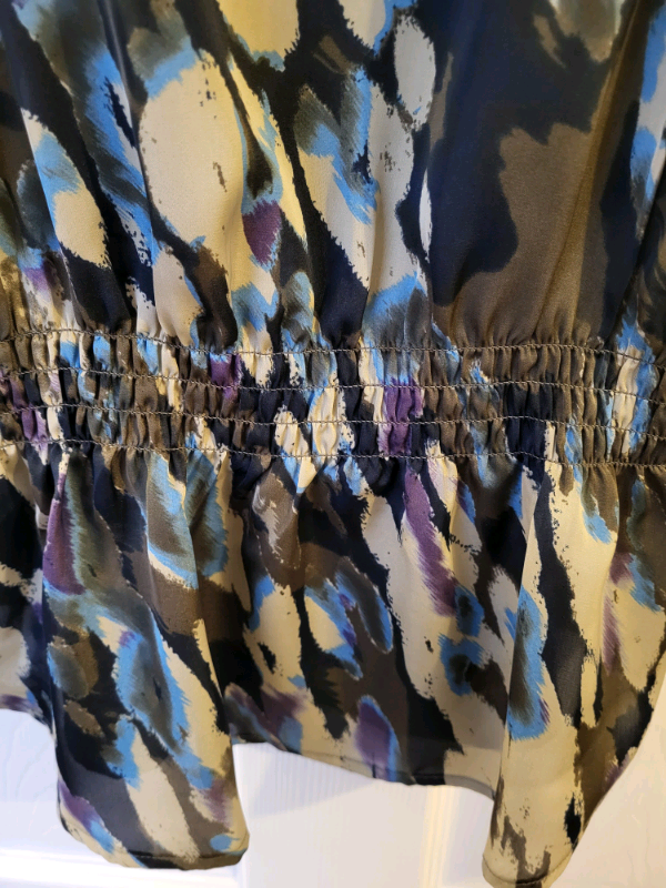 CK Silk Feel Short Sleeve Blouse - Multicoloured 