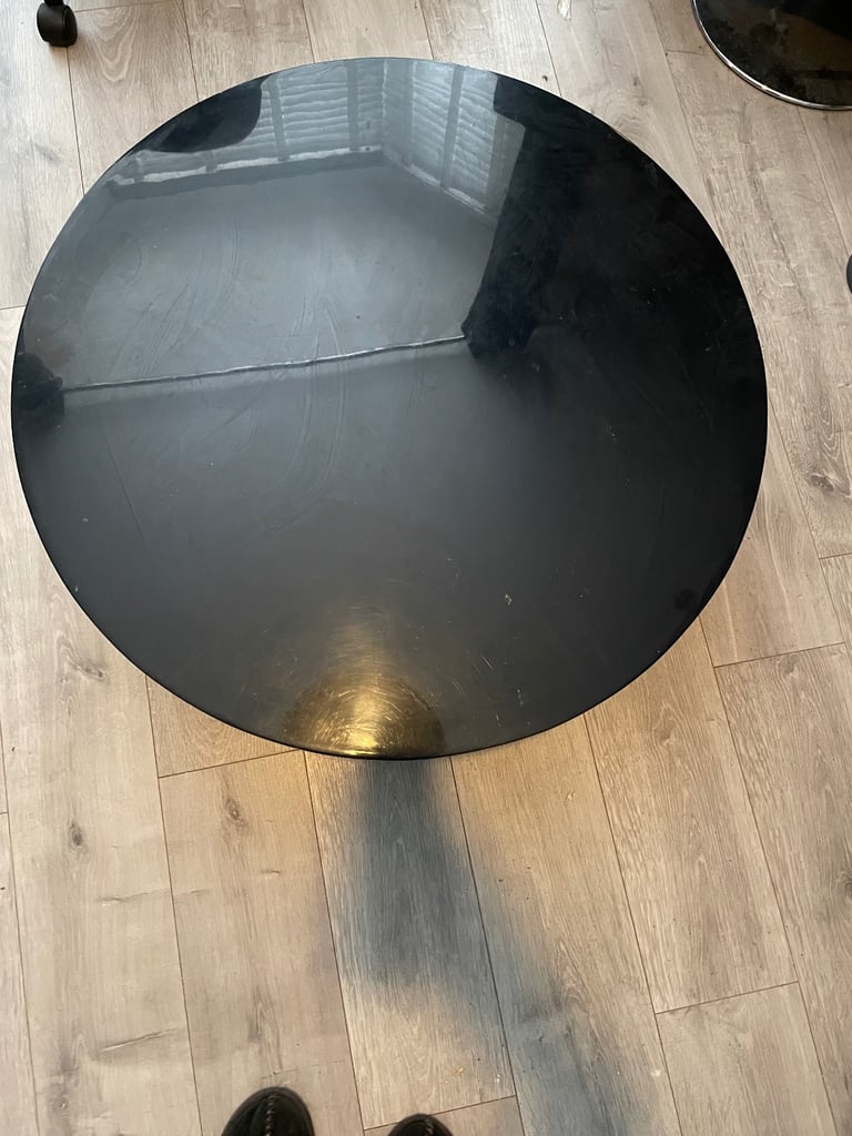 image for DWELL Triplo Round Black Gloss Rotating Coffee Table