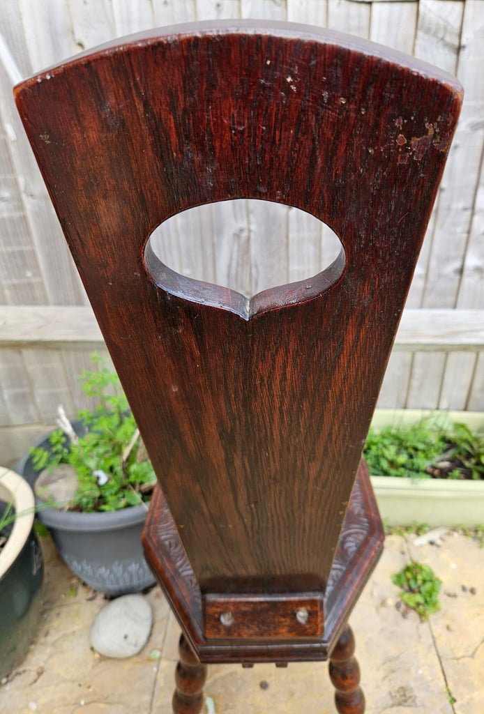 Antique Carved Oak Spinning Chair Circa 1910