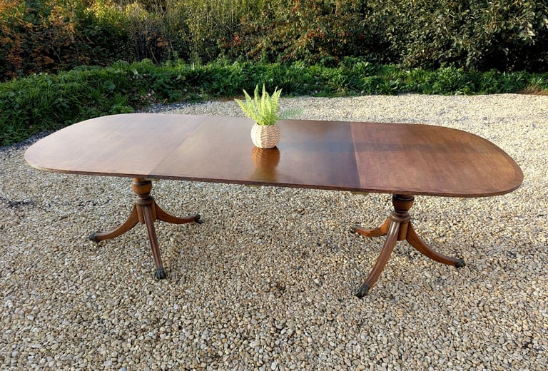 image for Regency Style Mahogany Extending Dining Table Almost 8 FT Long 10 Seater