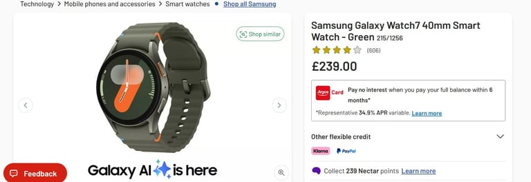 Samsung Galaxy Watch7 40mm Smart Watch RRP £239 brand new